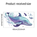 Detail showing cartoon whale wall sticker received size 60x30cm for nursery decor - 30*60CM/fun-b16