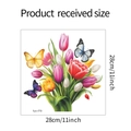 Dettaglio dimensioni per adesivi murali con tulipani e farfalle colorate 28x28cm - 28*28cm/fun-f79 Elettrostatico Uv