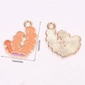 Oranje koraalvormige emaille bedel voor het maken van sieraden, 1.9cm hoogte - Oranje Koraal (A5-123)
