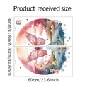 Macro-indeling van aquarel vlinder muurstickers met afmetingen van 30x60cm - Dromerige Aquarel Vlinder Kasteel Stijl (fun-b20) / Enkele Grote Vel Set