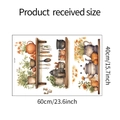 Detail view showing product dimensions for vintage floral kitchen wall sticker - 40*60cm/fun-e37
