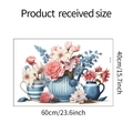 Detailed sheet showing 60x40cm product received size of floral vase wall stickers - 40x60cm