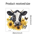 Tabella taglie dettagliata per adesivo murale 28x28cm con mucca girasole e farfalla - Stile Mucca Girasole (fun-f82)
