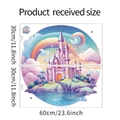 Detaillierte Größenangaben für Aquarell-Schloss-Wandsticker im kompakten Layout-Format - Milchweiß (fun-b21)