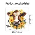 Adesivo per vetri mucca cartone animato e fiori gialli decalcomania, 28cm x 28cm - Stile 28x28cm (fun-f81)