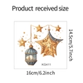 Detaillierte Maße der Stern-Mond Wandsticker KG411 mit Lampenmotiv in 14,5x16cm - Sterne Laterne Stil (KG411)