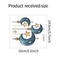 Size chart for KG412 blue crescent moon and gold star self-adhesive wall stickers - 14.5*16CM (KG412) / Blue Gold