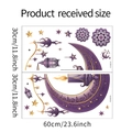 Especificaciones de tamaño para pegatinas de pared de Ramadán con luna púrpura y faroles - 30*60CM*2PCS/FX-B421