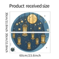 Specifiche dimensionali per adesivo murale Ramadan con lanterne stelle e luna blu navy - 30x60cm x 2 Fogli - FX-B427
