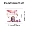 Detaillierte Abmessungen des Aquarell-Wandstickers mit hängenden Dekoelementen und Mustern - 12*14.5CM/KG416