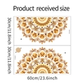 Detail view of 30x60cm vintage mandala window stickers with warm geometric patterns - 30*60CM*2PCS/FX-B424