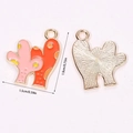 Roze en oranje emaille koraal hanger van gouden legering voor DIY sieraden maken - Roze Oranje Koraal (A5-126)