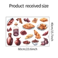 Detailed size layout of watercolor food wall stickers featuring figs and kitchen motifs - 40*60CM/FX-E327