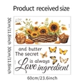Detailed sheet showing watercolor sunflower baskets and butterfly wall stickers - 30x60 (fun-b14)