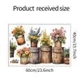 Floral wall sticker detail showing product layout with flower pots in 60x40cm size - 40x60cm