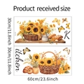 Detailed view of sunflower wall decals with Kitchen typography for home decor - Sunflower Kitchen Slogan (fun-b13)