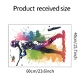 Detailed size chart for baseball player silhouette wall sticker measuring 60x40cm with splatter art - 40*60CM/fun-e29