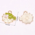 Kogelvis hanger van legering in groen en wit emaille voor DIY sieraden maken - Groene Kogelvis (A5-130)