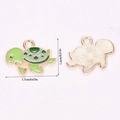 Zeeschildpad hanger van groene emaille en goudkleurige legering voor DIY-sieraden - Groene Zeeschildpad (A5-131)