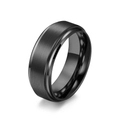 Minimalistischer schwarzer matter Wolframring mit gebürstetem Finish für Herren - 7# / 8mm / Schwarz