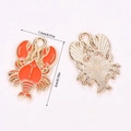 Oranje emaille kreeft bedeltje voor doe-het-zelf sieraden, afmeting 2cm bij 1,3cm - Oranje Kreeft (A5-138)