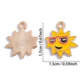 Cartoon sun alloy pendant with sunglasses and yellow enamel for DIY jewelry making - Sun with Sunglasses (A5-115)