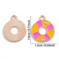 Gouden zon en roze reddingsboei emaille bedeltjes voor DIY-sieraden, 1,8 cm hoog - Roze Gele Reddingsboei (A5-118)