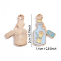 Blauwe hanger in de vorm van een fles met gele rol en gouden ster voor DIY-sieraden - Blauwe Driftfles (A5-122)