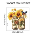 Guía de dimensiones para el adhesivo de pared con girasoles y mariposa en acuarela - 29x29cm
