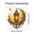 Guía de medidas del vinilo decorativo FX-F616 con linterna y luna, tamaño 39cm x 41cm - Estilo Étnico de Oriente Medio (FX-F616)