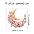 Dettaglio adesivo da parete luna fiorita con dimensioni 39x38cm e fiori acquerello - Dimensione Standard (FX-F623)