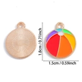 Regenboog strandbal emaille bedeltje van legering voor DIY sieraden maken - Kleurrijke Strandbal (A5-128)