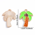 Gouden palmboom hanger van legering met groen emaille, 2 cm bij 1,5 cm voor DIY sieraden - Palmboom (A5-133)