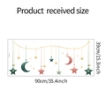 Wandsticker mit Sternen und Mond Maße 90x39cm für die Raumdekoration - 39x90cm (FX-F609)