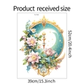 Floral wall sticker product size guide 39cm x 52cm with starry moon and leaf design - 39*52CM (FX-F626)