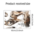 Detailed size specifications for the watercolor wolf wall decal measuring 60x40cm - 40x60cm