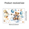 Dimensions détaillées du sticker mural ours avec ballons pour enfants mesurant 60x40 cm - Ours Ballons Étoiles (fun-e56) / 40*60cm
