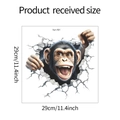3D Gorilla Wandaufkleber mit kreativem Mauerdurchbruch-Effekt, Größe 29cm mal 29cm - Gorilla Gebrochene Wand Stil 1 (fun-f91) / 29*29cm