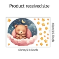 Detail view of Cartoon Bear and Star wall sticker showing 60x40cm sheet size layout - 40x60cm