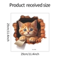 Détail du sticker chat 3D montrant la taille de la planche de 29 cm pour décoration - Style Chat Orange (fun-f84)