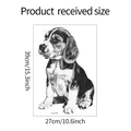 Detailed size chart for Beagle dog wall sticker showing height 39cm and width 27cm - 27*39CM/fun-f107