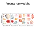 Detail showing 4 sheets of watercolor sea shells wall stickers size 29x20cm for home decor - Watercolor Sea Shell Ocean Style