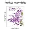 Dettaglio adesivo murale con viti floreali viola dimensioni 29cm per 25cm sfondo bianco - Stile 25*29CM/fun-m97