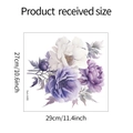 Dettaglio delle dimensioni 27x29cm dell'adesivo murale con peonie viola acquerello - Stile Peonia Viola (fun-m95)