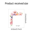 Dimensiones detalladas del adhesivo de pared floral acuarela con cosmos rosa y flores azules - Estilo 14.5*17CM (fun-kg41)