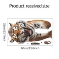 Sticker mural tigre montrant la tête de tigre rugissant et les griffes avec dimensions - 35x60cm (fun-g6)