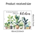 Watercolor green plants wall stickers for kitchen with monstera pattern size 60x40cm - 40*60CM/fun-e76