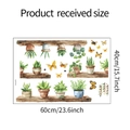Pegatinas de pared de cactus acuarela 40x60cm con plantas en maceta y mariposas - 40*60CM/fun-e75