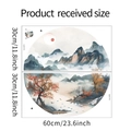 Detail view of the Chinese ink landscape wall stickers with specific dimensions and markings - fun-b37 Milky White / 30*60cm*2pcs