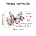 Detailed view of floral butterfly wall stickers with watercolor design and quote - 35x60cm (fun-g9)
